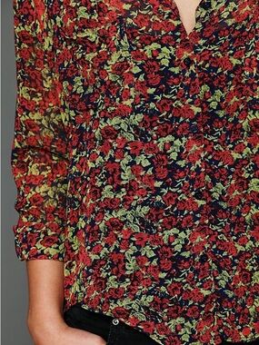 Free People Sheer Floral Print Button Down Shirt